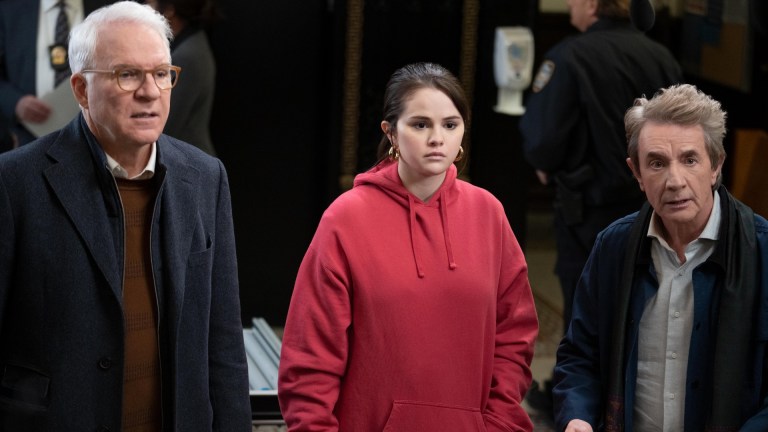 Charles (Steve Martin), Mabel (Selena Gomez), and Oliver (Martin Short) in Only Murders in the Building Season 2