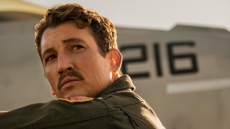 Miles Teller as Lt. Bradley "Rooster" Bradshaw in Top Gun: Maverick