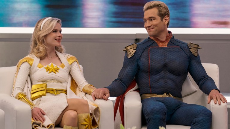 Starlight (Erin Moriarty) and Homelander (Antony Starr) in The Boys Season 3