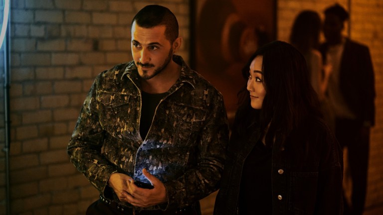 Frenchie (Tomer Capon) and Kimiko (Karen Fukuhara) on The Boys season 3