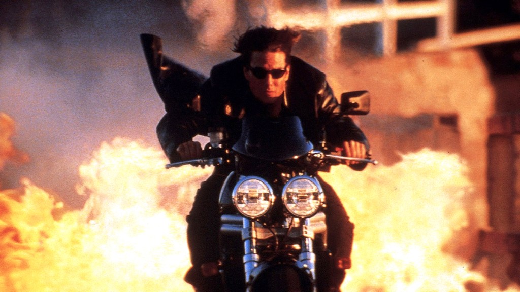 Tom Cruise on motorcycle in Mission: Impossible II