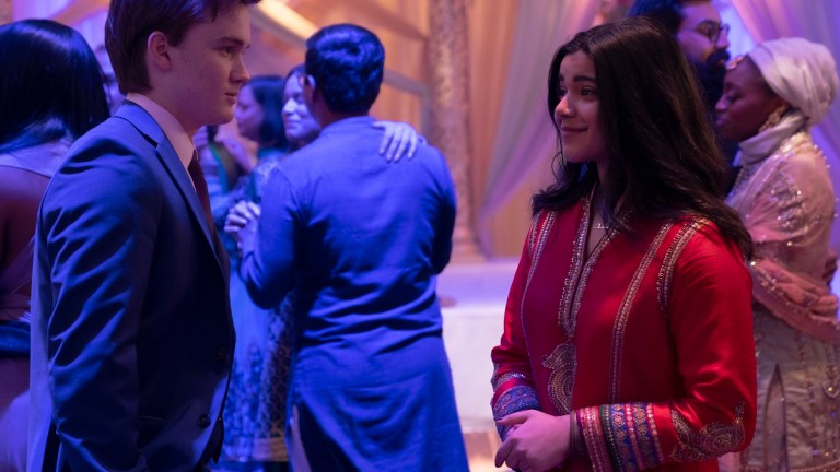 Iman Vellani as Kamala and Matt Lintz as Bruno in Ms. Marvel