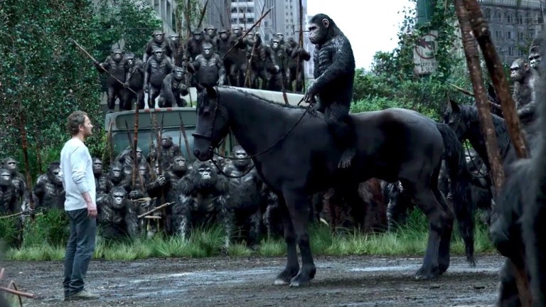Caesar on horseback in Dawn of the Planet of the Apes
