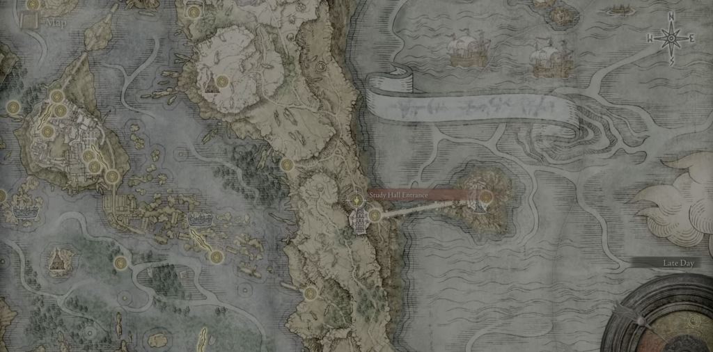 Inverted Carian Study Hall Elden Ring map location