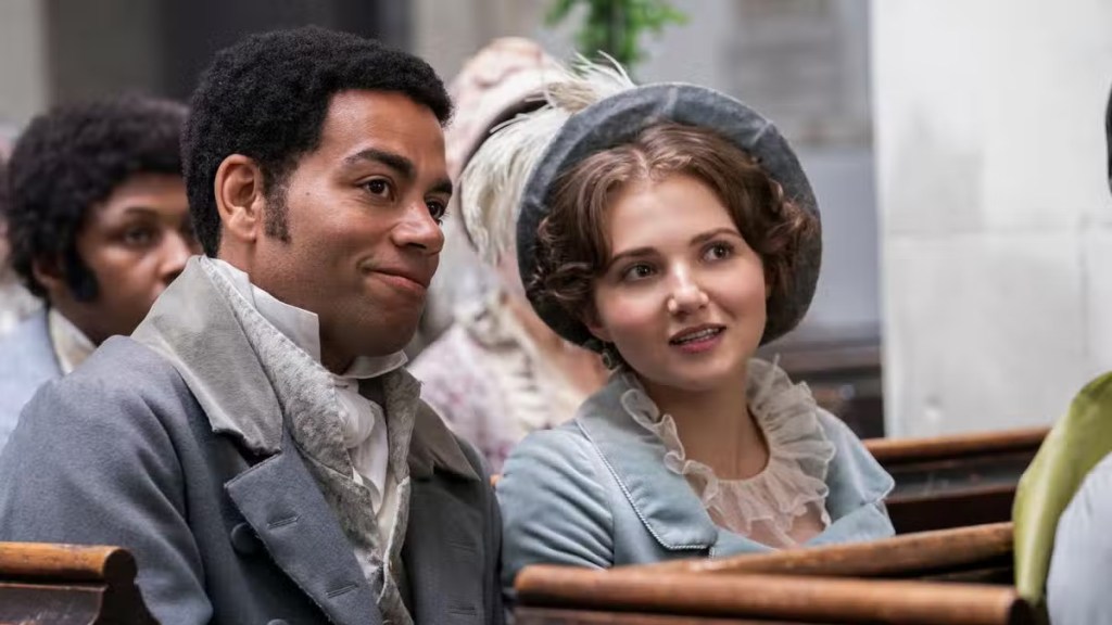 Ben Bailey Smith and Mia McKenna-Bruce as Charles and Mary Musgrove in Persuasion