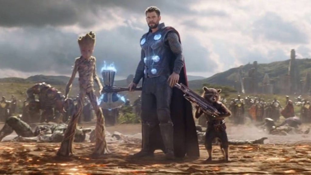 Thor with Guardians in Avengers Infinity War
