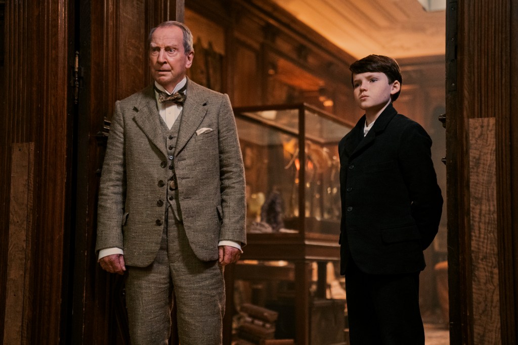 The Sandman. (L to R) Bill Paterson as John Hathaway, Benjamin Ainsworth as Alex Burgess in episode 101 of The Sandman. Cr. Ed Miller/Netflix © 2022