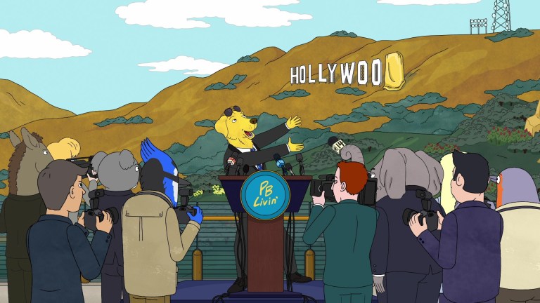 Mr. Peanutbutter (Paul F Tompkins) unveils a new Hollywood sign on BoJack Horseman