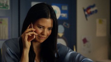 RESIDENT ALIEN -- "The Ghost of Bobby Smallwood" Episode 210 -- Pictured in this screengrab: Meredith Garretson as Kate Hawthorne