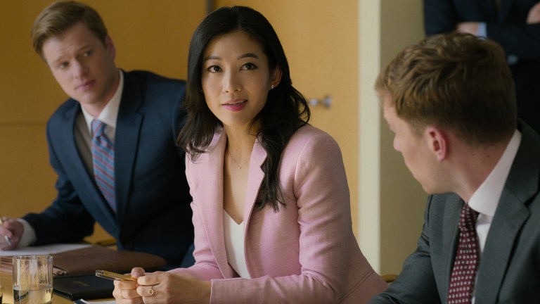 Partner Track. Arden Cho as Ingrid Yun in episode 101 of Partner Track.
