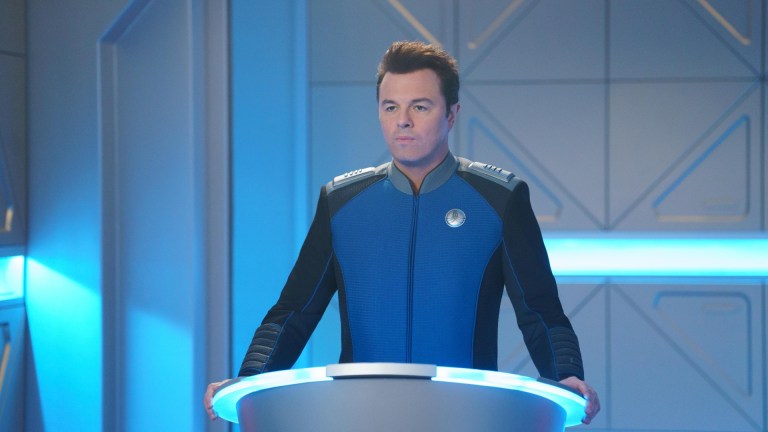 The Orville: New Horizons -- “Domino” - Episode 309 -- The creation of a powerful new weapon puts the Orville crew — and the entire Union — in a political and ethical quandary. Capt. Ed Mercer (Seth MacFarlane), shown.