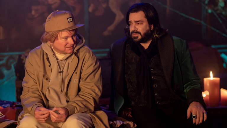 Colin Robinson (Mark Proksch) and Laszlo (Matt Berry) in What We Do in the Shadows Season 4 Episode 10