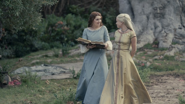 Alicent Hightower (Emily Carey) and Rhaenyra Targaryen (Milly Alcock) on House of the Dragon