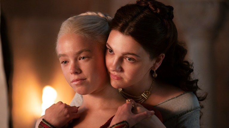 Rhaenyra Targaryen (Milly Alcock) and Alicent Hightower (Emily Carey) on House of the Dragon
