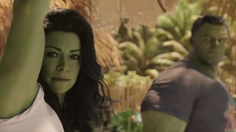 Tatiana Maslany and Mark Ruffalo in Marvel's She-Hulk