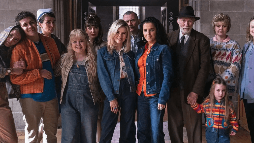 The cast of Derry Girls in the season finale