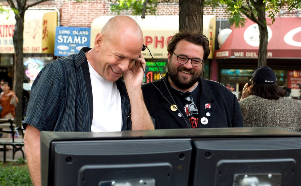 Kevin Smith and Will Smith on Cop Out Set