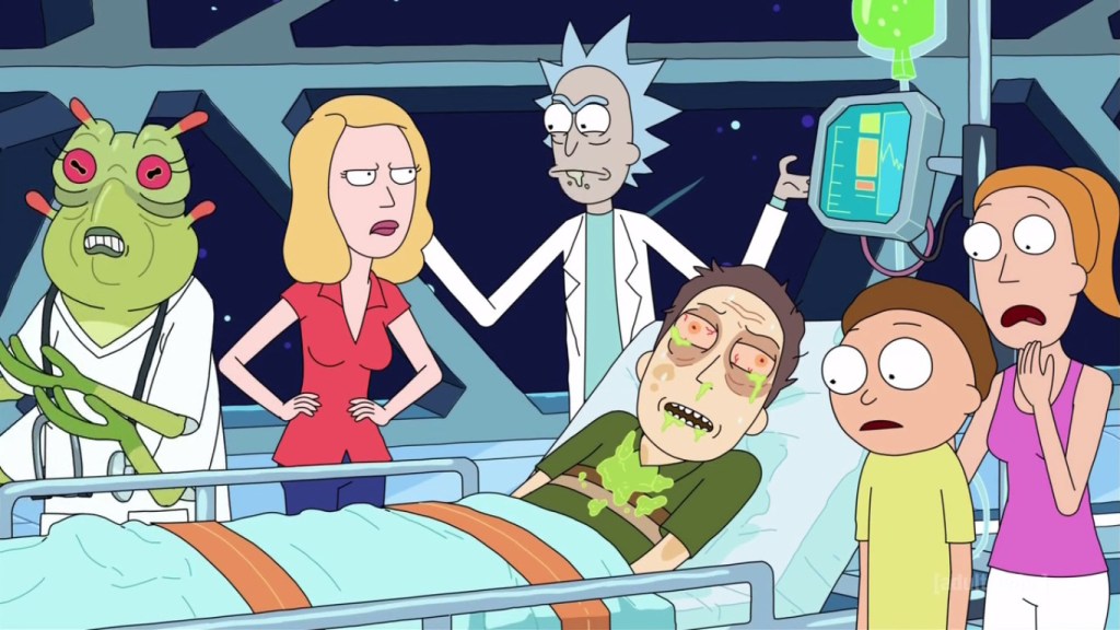 Jerry checks into an intergalactic hospital on Rick and Morty