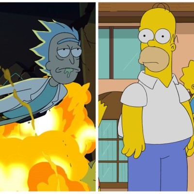 Rick Sanchez and The Simpsons composite