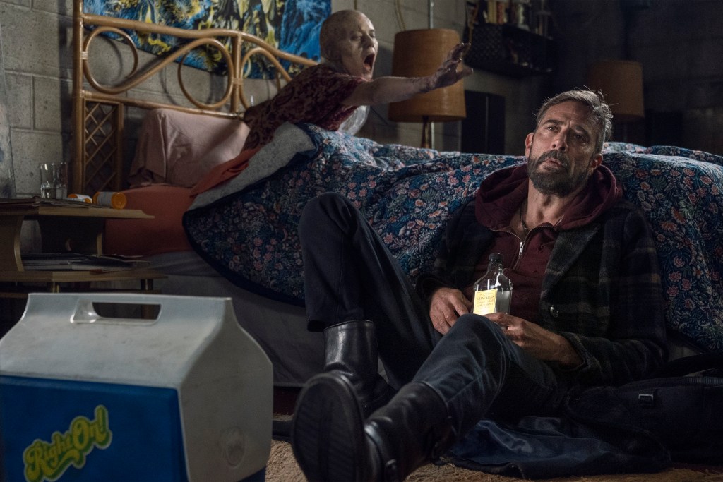 Jeffrey Dean Morgan as Negan, Hilarie Burton as Lucille-The Walking Dead_Season 10, Episode 22-Photo Credit: Josh Stringer/AMC