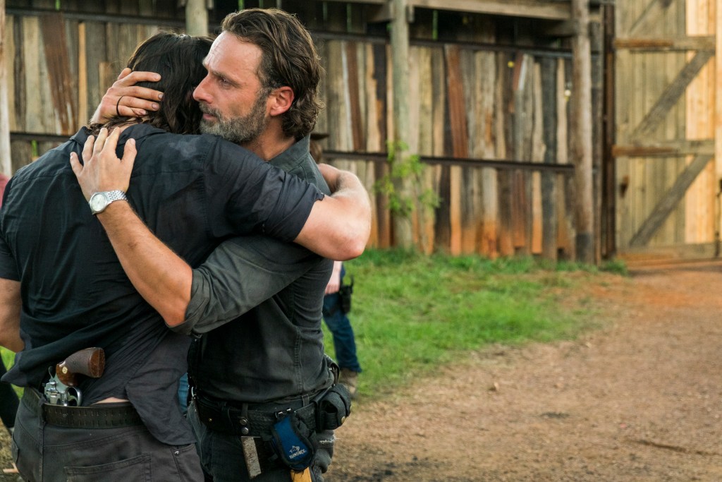 Andrew Lincoln as Rick Grimes, Norman Reedus as Daryl Dixon - The Walking Dead _ Season 7, Episode 8 - Photo Credit: Gene Page/AMC