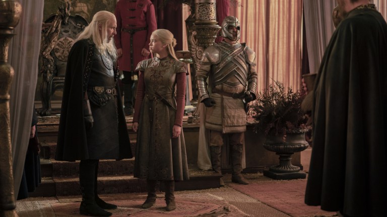 Viserys and Rhaenyra hunt in House of the Dragon