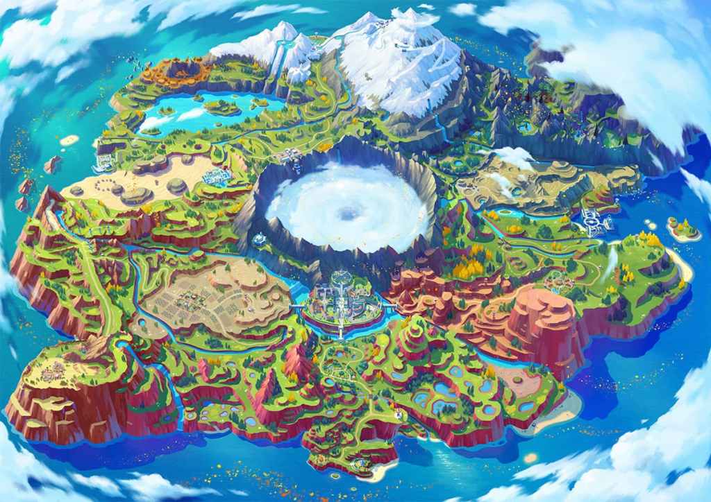 Paldea Region Map in Pokemon Scarlet and Violet