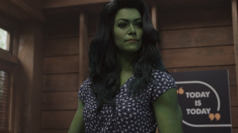 "Tatiana Maslany as Jennifer "Jen" Walters/She-Hulk in Marvel Studios' She-Hulk: Attorney at Law, exclusively on Disney+. Photo courtesy of Marvel Studios. © 2022 MARVEL."