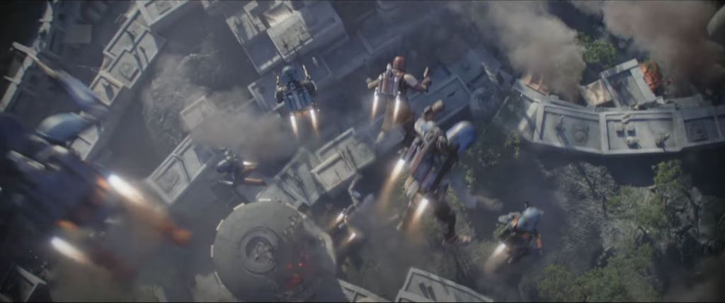Mandalorian Paratroopers in Star Wars: The Mandalorian