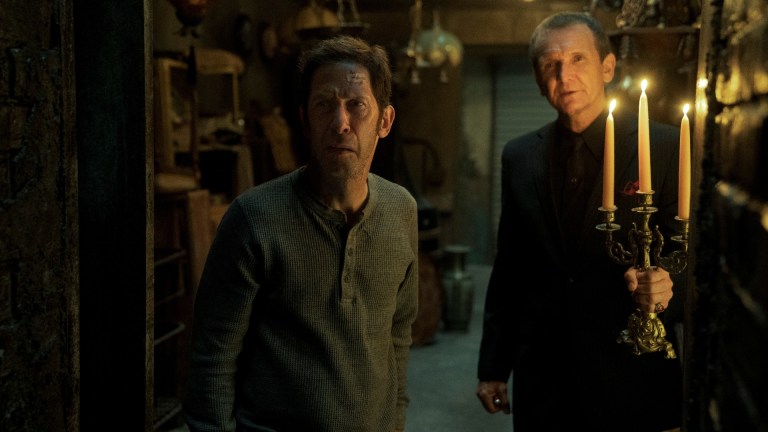 Guillermo Del Toro's Cabinet of Curiosities. (L to R) Tim Blake Nelson as Nick Appleton, Sebastian Roche as Roland in episode “Lot 36” of Guillermo Del Toro's Cabinet of Curiosities.