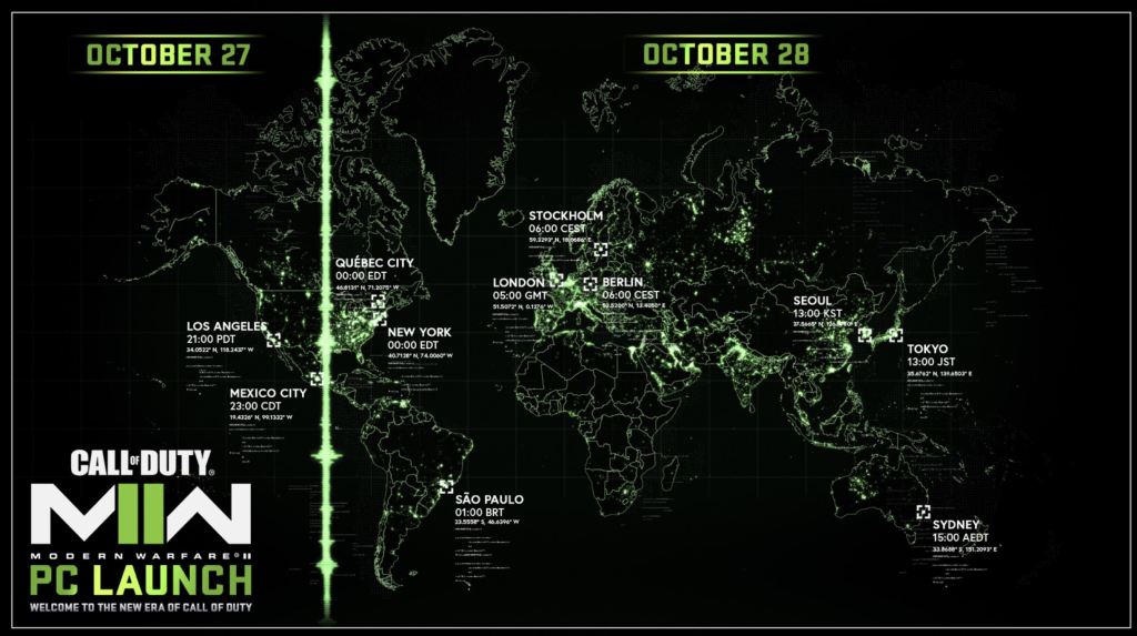 Call of Duty Modern Warfare 2 PC release times