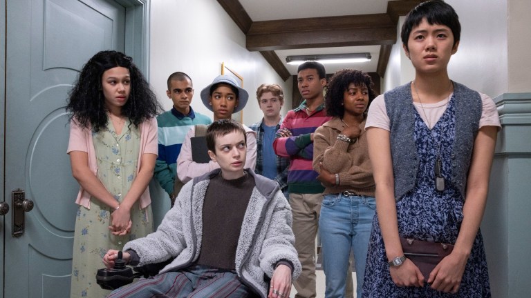 The Midnight Club. (L to R) Annarah Cymone as Sandra, Ruth Codd as Anya, Sauriyan Sapkota as Amesh, Iman Benson as Ilonka, Igby Rigney as Kevin, Chris Sumpter as Spencer, Adia as Cheri, Aya Furukawa as Natsuki in episode 103 of The Midnight Club.