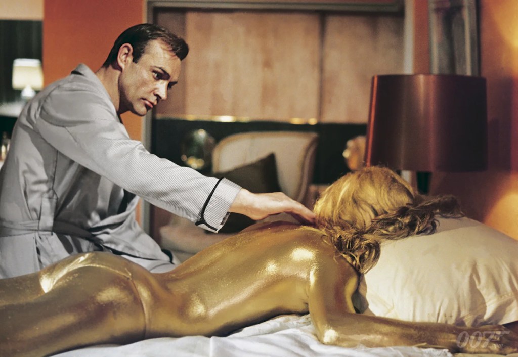 Bond finds Jill Masterson Gold in Goldfinger