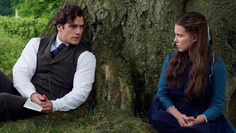Henry Cavill and Mille Bobby Brown in Enola Holmes 2