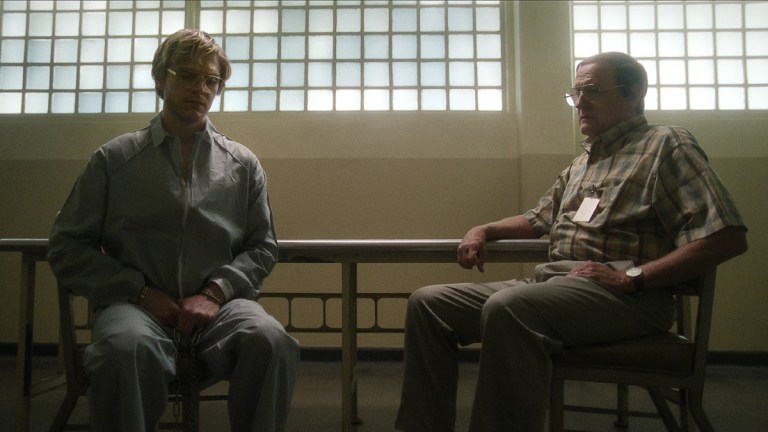 Dahmer. Monster: The Jeffrey Dahmer Story. (L to R) Evan Peters as Jeffrey Dahmer, Richard Jenkins as Lionel Dahmer in episode 108 of Dahmer. Monster: The Jeffrey Dahmer Story.