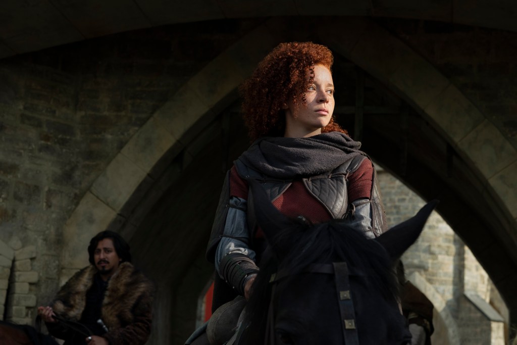 (L-R): Graydon (Tony Revolori) and Jade (Erin Kellyman) in Lucasfilm's WILLOW exclusively on Disney+. ©2022 Lucasfilm Ltd. & TM. All Rights Reserved.