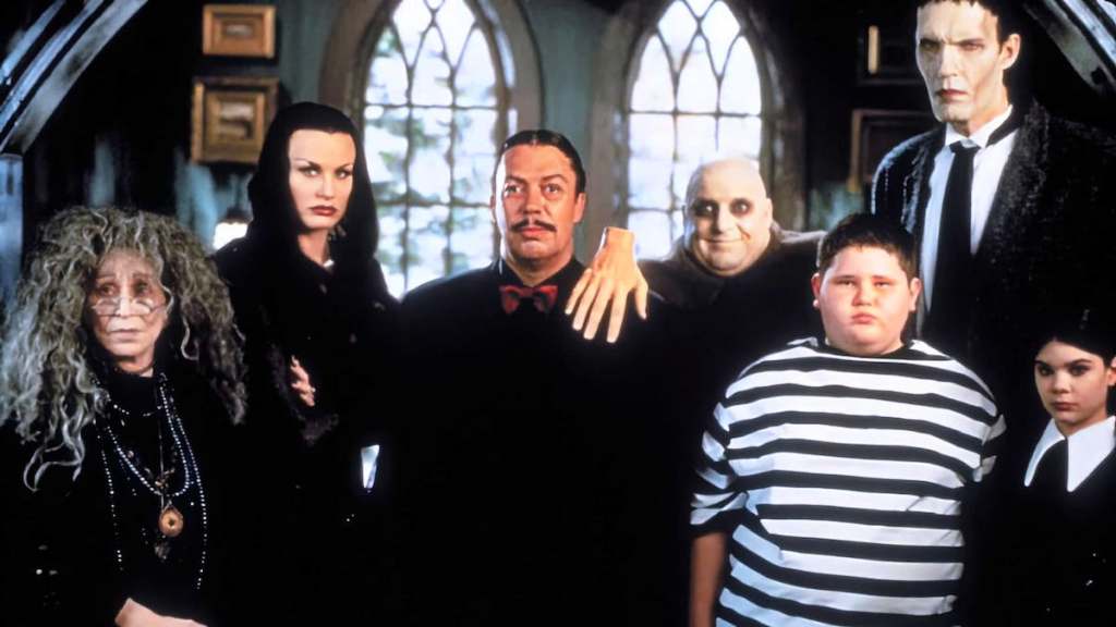 Tim Curry and Darryl Hannah in The Addams Family Reunion