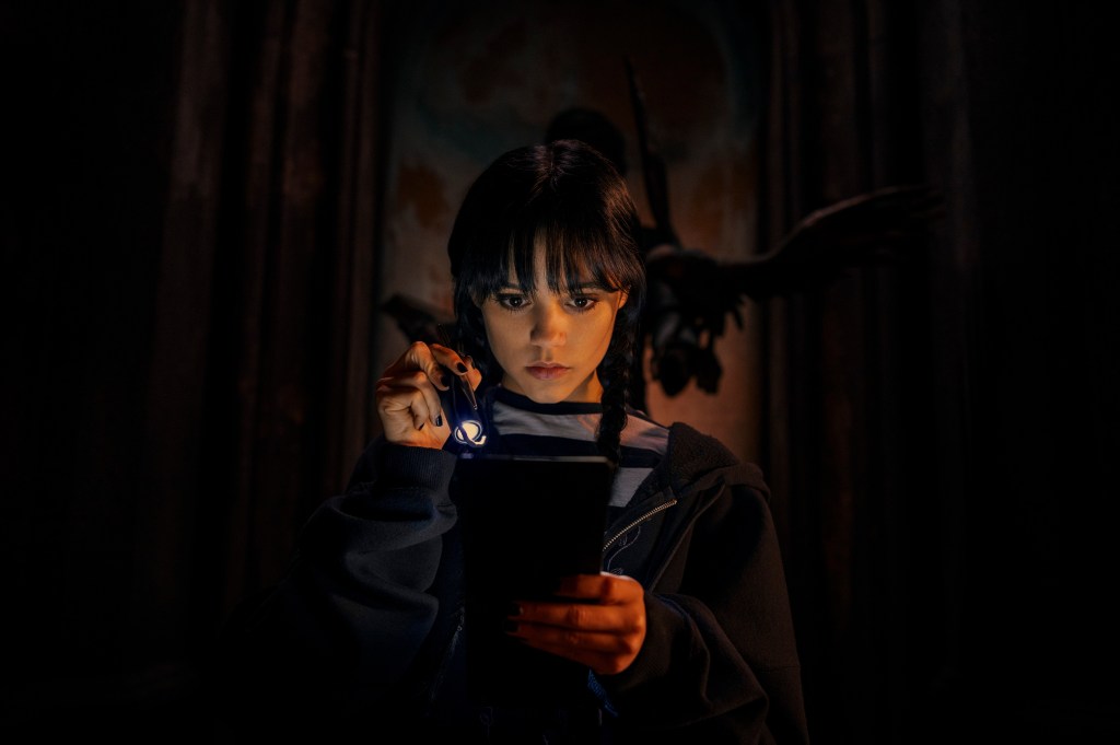 Wednesday. Jenna Ortega as Wednesday Addams in episode 102 of Wednesday. Cr. Vlad Cioplea/Netflix © 2022