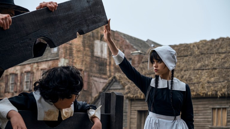 Wednesday. (L to R) Moosa Mostafa as Eugene Otinger, Jenna Ortega as Wednesday Addams in episode 103 of Wednesday.