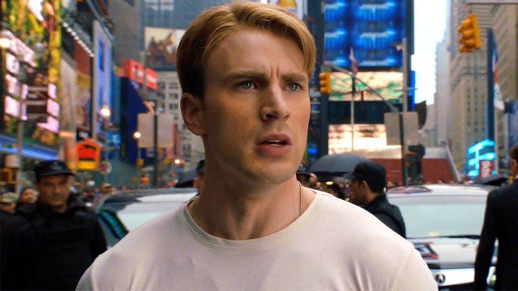 Chris Evans as Steve Rogers in Captain America: The First Avenger