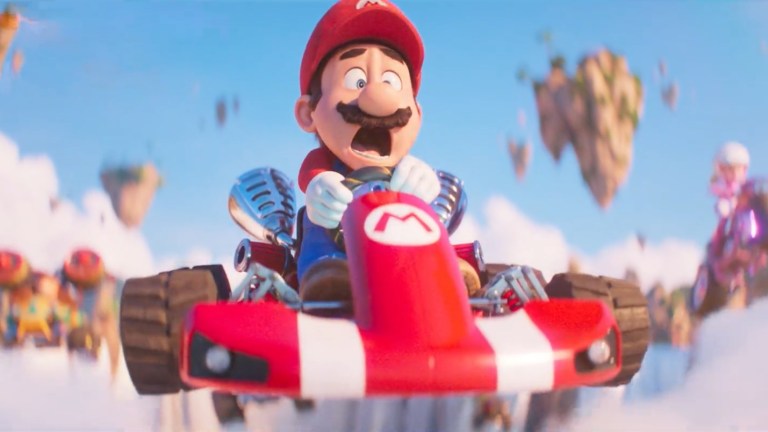 Chris Pratt as Mario on Rainbow Road