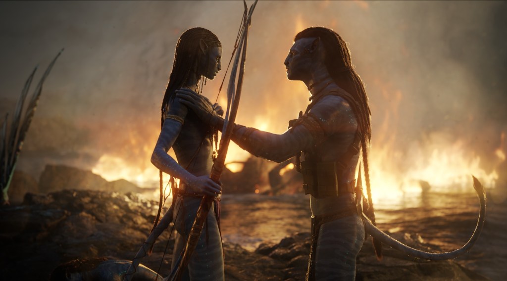 Jake and Neytiri in Avatar: The Way of Water
