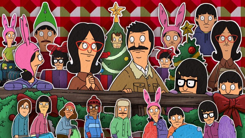 Men's Bob's Burgers Bob And Family Pullover Hoody - Zwarte Hoodie Met Bob's Burgers Print