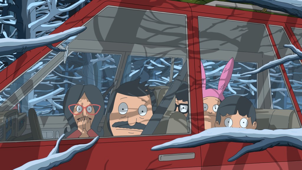 BOB'S BURGERS: Angry truck driver Gary (guest voice Bobcat Goldthwait) tries to intimidate the Belchers when they go tree shopping on Christmas Eve in the all-new "Christmas In The Car" episode of BOB'S BURGERS airing Sunday, Dec. 15 (8:30-9:00 PM ET/PT) on FOX. BOB'S BURGERS ™ and © 2013 TCFFC ALL RIGHTS RESERVED.