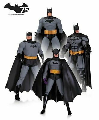 DC Collectibles' Batman 75th Anniversary 4 Pack basado en diseños de Greg Capullo, Alex Ross, Frank Miller