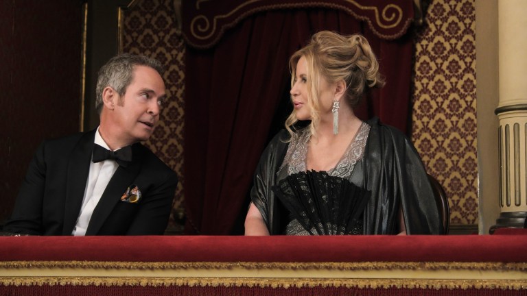 Tom Hollander and Jennifer Coolidge in The White Lotus season 2