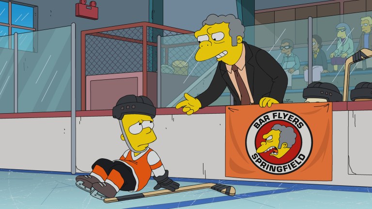 Bart plays hockey on The Simpsons.