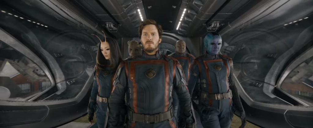 Guardians of the Galaxy Vol. 3 - the team in their Marvel Comics uniforms