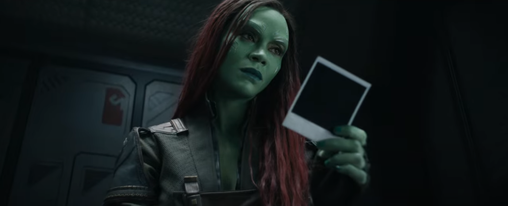 Zoe Saldana as Gamora in Marvel's Guardians of the Galaxy Vol. 3
