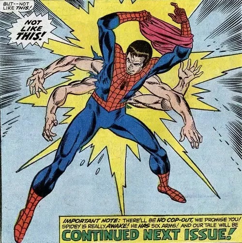 Spider-Man dengan enam tangan di Marvel Comics